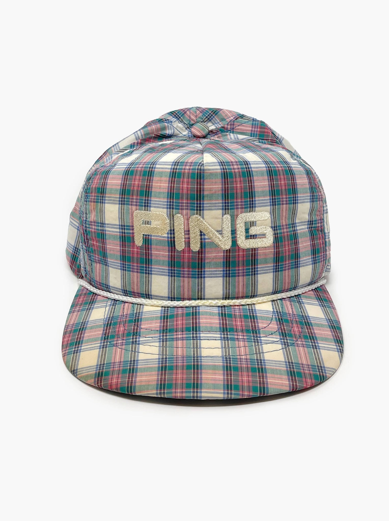 Rare Vintage Ping by Karsten Plaid Rope Hat - Golfitecture