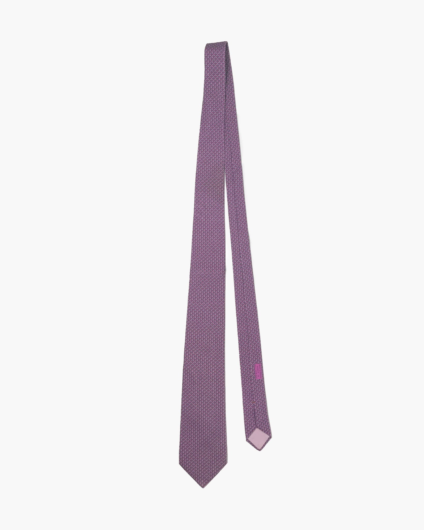 Vintage Hermes Tie 645819 IA Purple "Pink Irons"