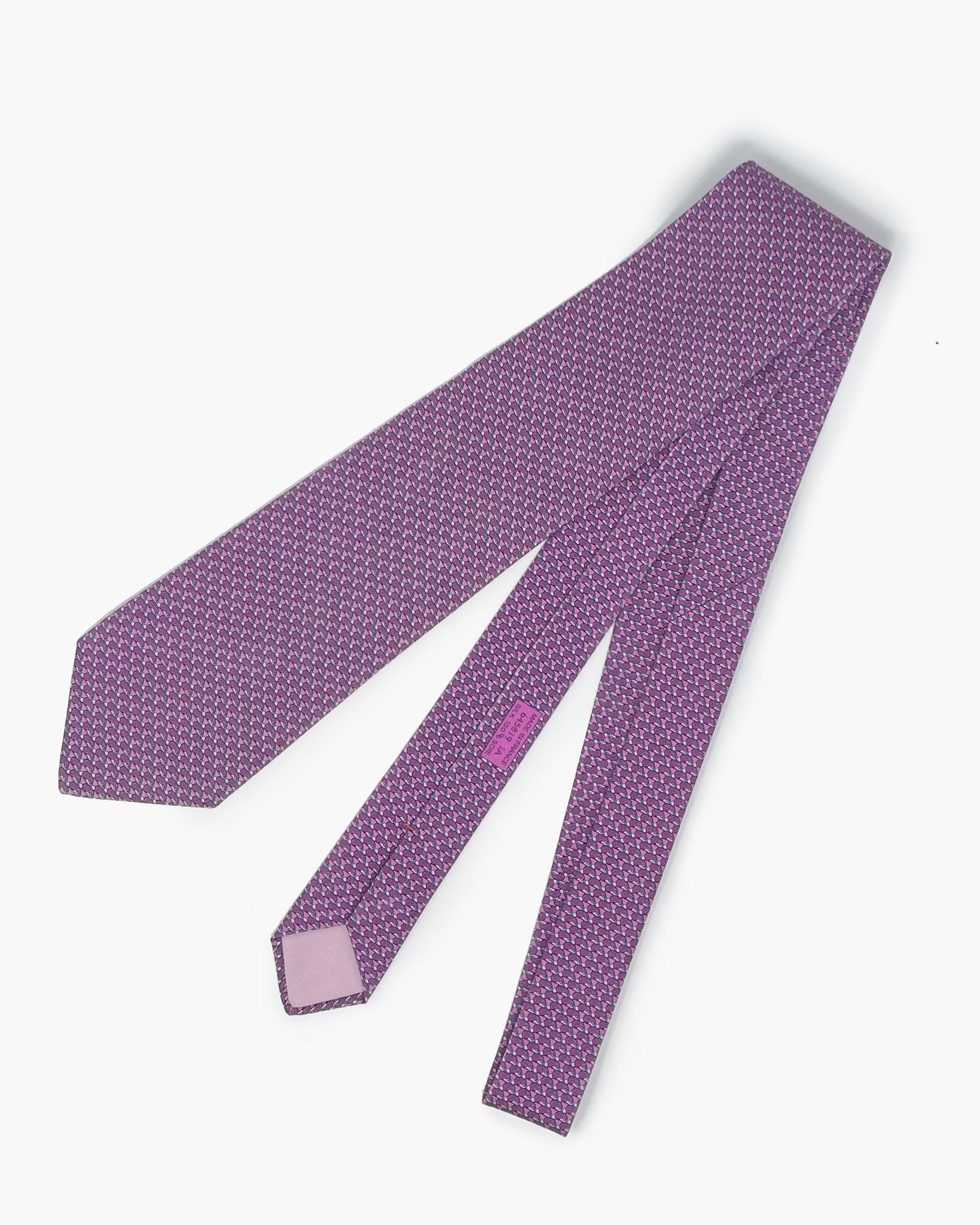 Vintage Hermes Tie 645819 IA Purple "Pink Irons"